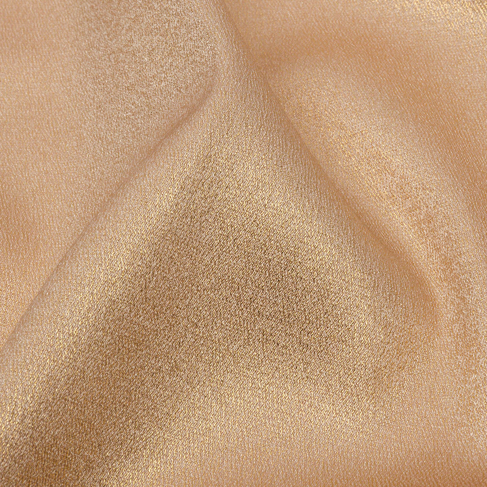 Stretch Polyester Crepe with Gold Foiling - Beige - Devyn Collection - Detail Stretch Polyester Crepe with Gold Foiling - Beige - Devyn Collection - Detail