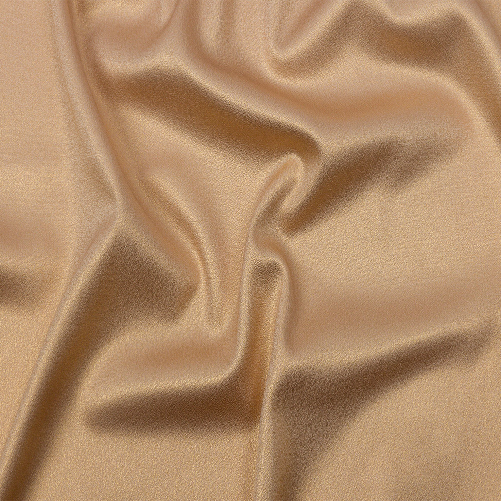 Stretch Polyester Crepe with Gold Foiling - Beige - Devyn Collection Stretch Polyester Crepe with Gold Foiling - Beige - Devyn Collection