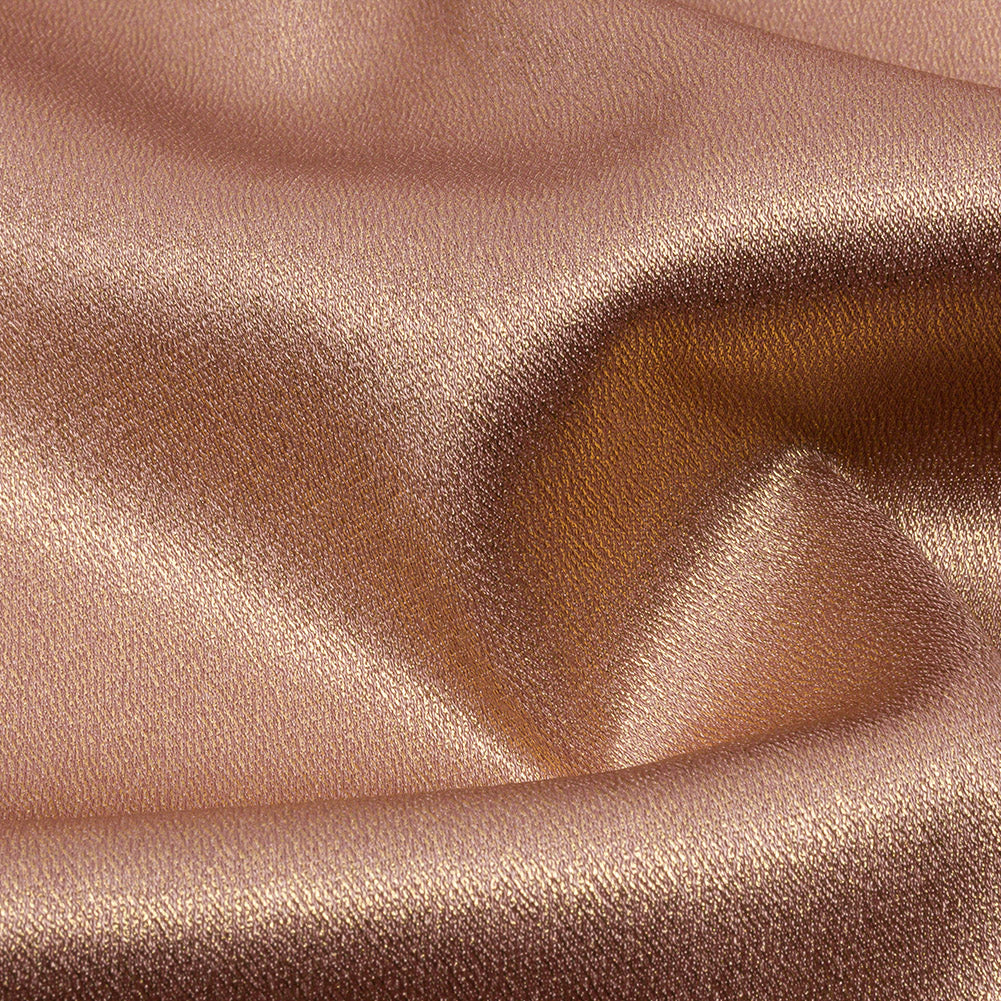 Stretch Polyester Crepe with Gold Foiling - Tan - Devyn Collection - Detail Stretch Polyester Crepe with Gold Foiling - Tan - Devyn Collection - Detail
