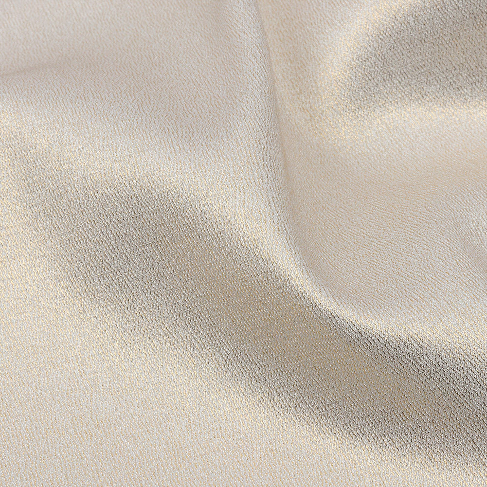 Stretch Polyester Crepe with Gold Foiling - White - Devyn Collection - Detail Stretch Polyester Crepe with Gold Foiling - White - Devyn Collection - Detail