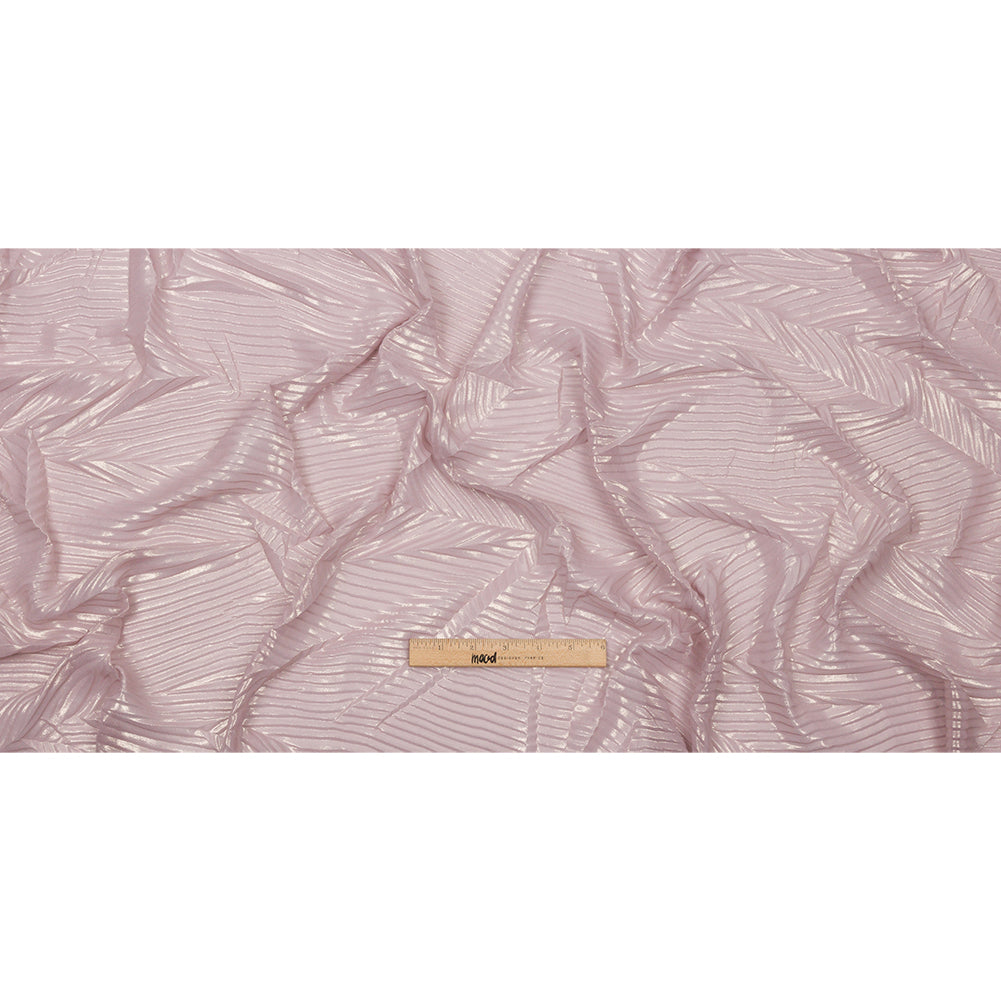 Polyester Chiffon with Abstract Pleats and Gold Foil - Mauve - Melia Collection Polyester Chiffon with Abstract Pleats and Gold Foil - Mauve - Melia Collection