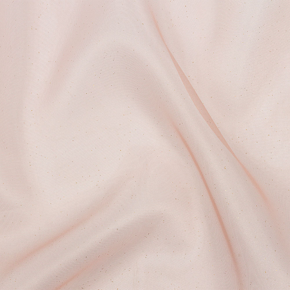 Polyester Mesh Organza with Gold Glitter - Rose Gold - Starlight Collection Polyester Mesh Organza with Gold Glitter - Rose Gold - Starlight Collection