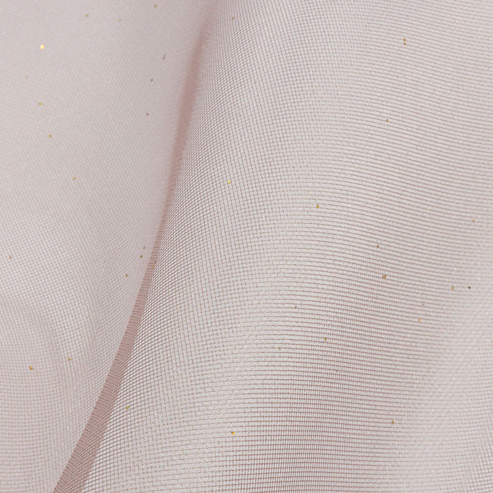 Polyester Mesh Organza with Gold Glitter - Stone - Starlight Collection - Detail Polyester Mesh Organza with Gold Glitter - Stone - Starlight Collection - Detail