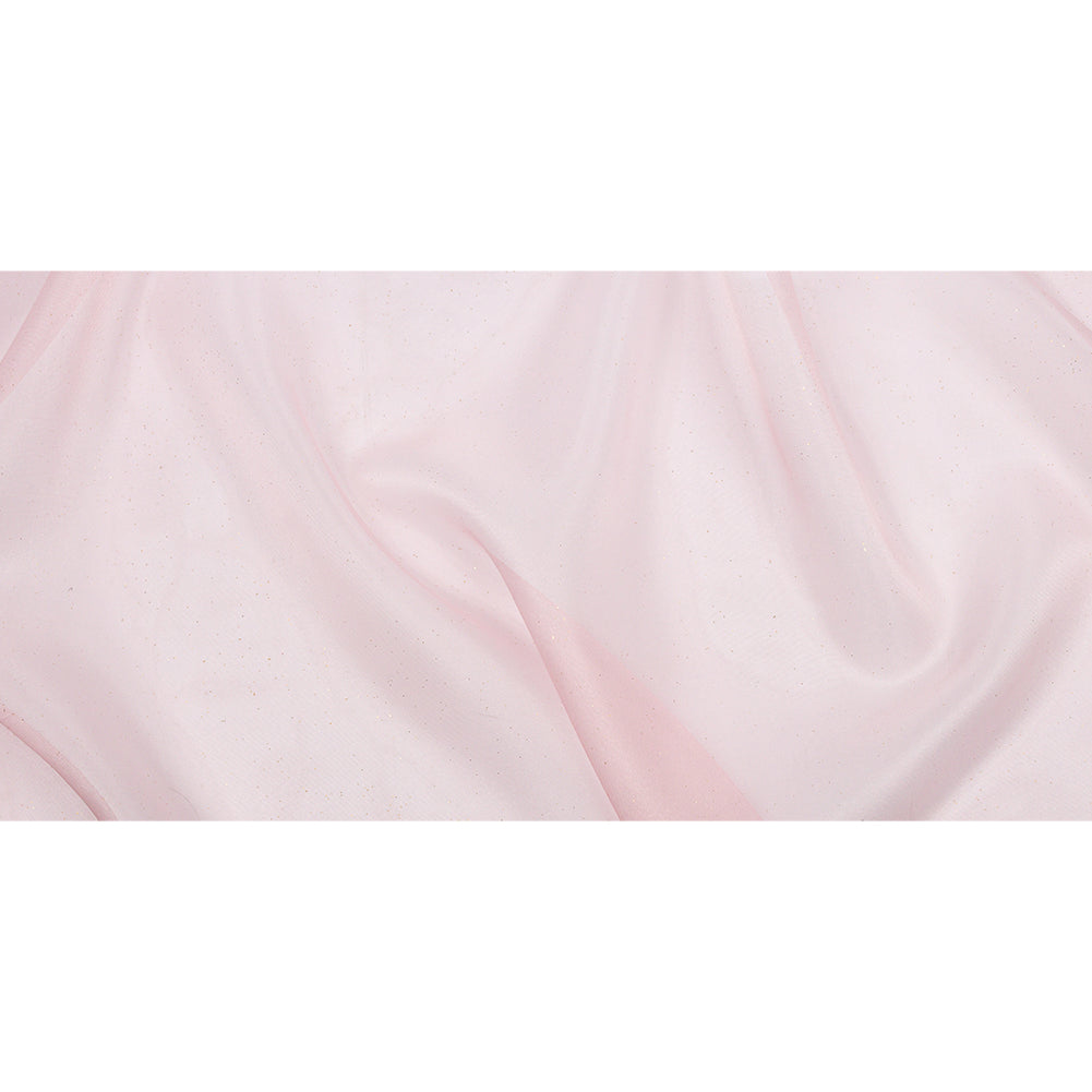 Polyester Mesh Organza with Gold Glitter - Baby Pink - Starlight Collection - Full Polyester Mesh Organza with Gold Glitter - Baby Pink - Starlight Collection - Full