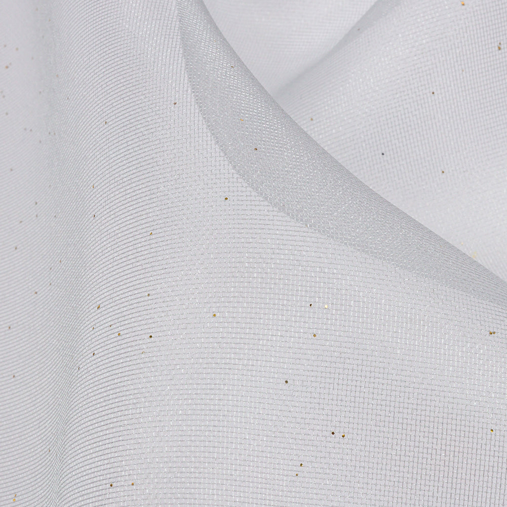 Polyester Mesh Organza with Gold Glitter - Pale Blue - Starlight Collection - Detail Polyester Mesh Organza with Gold Glitter - Pale Blue - Starlight Collection - Detail