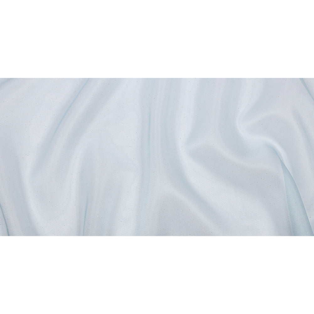 Polyester Mesh Organza with Gold Glitter - Sky Blue - Starlight Collection Polyester Mesh Organza with Gold Glitter - Sky Blue - Starlight Collection