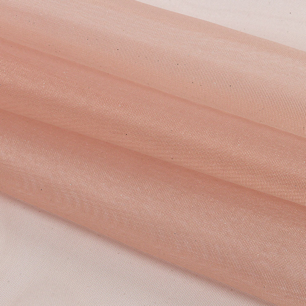 Polyester Mesh Organza with Silver Glitter - Rose Gold - Starlight Collection Polyester Mesh Organza with Silver Glitter - Rose Gold - Starlight Collection