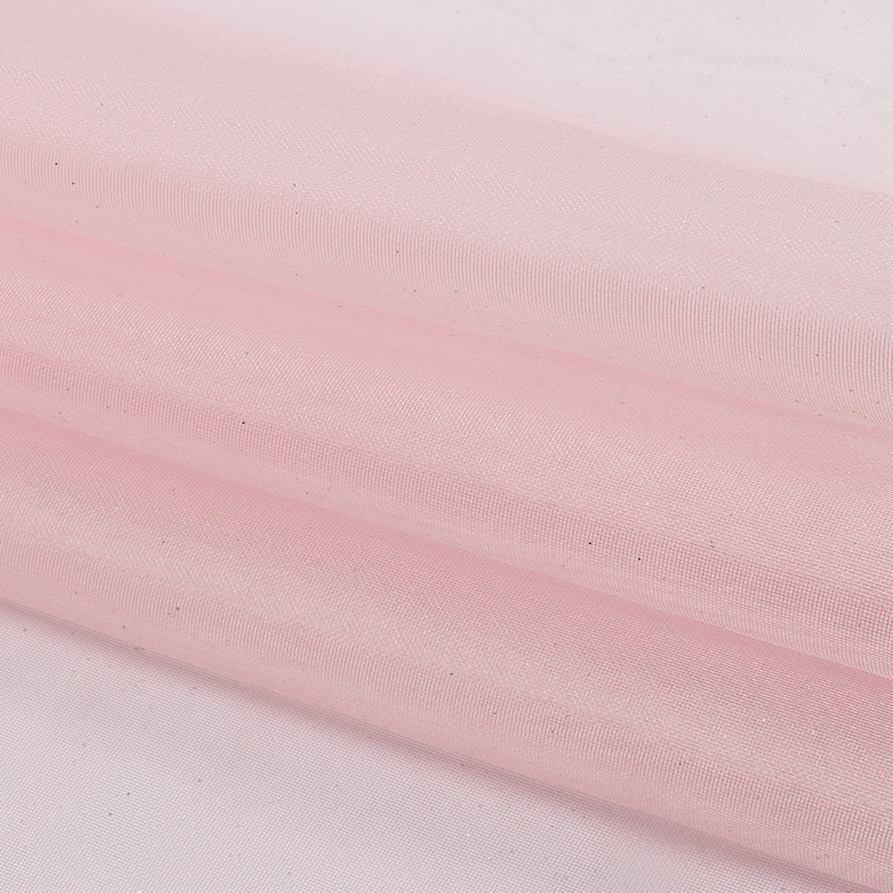 Polyester Mesh Organza with Silver Glitter - Baby Pink - Starlight Collection Polyester Mesh Organza with Silver Glitter - Baby Pink - Starlight Collection