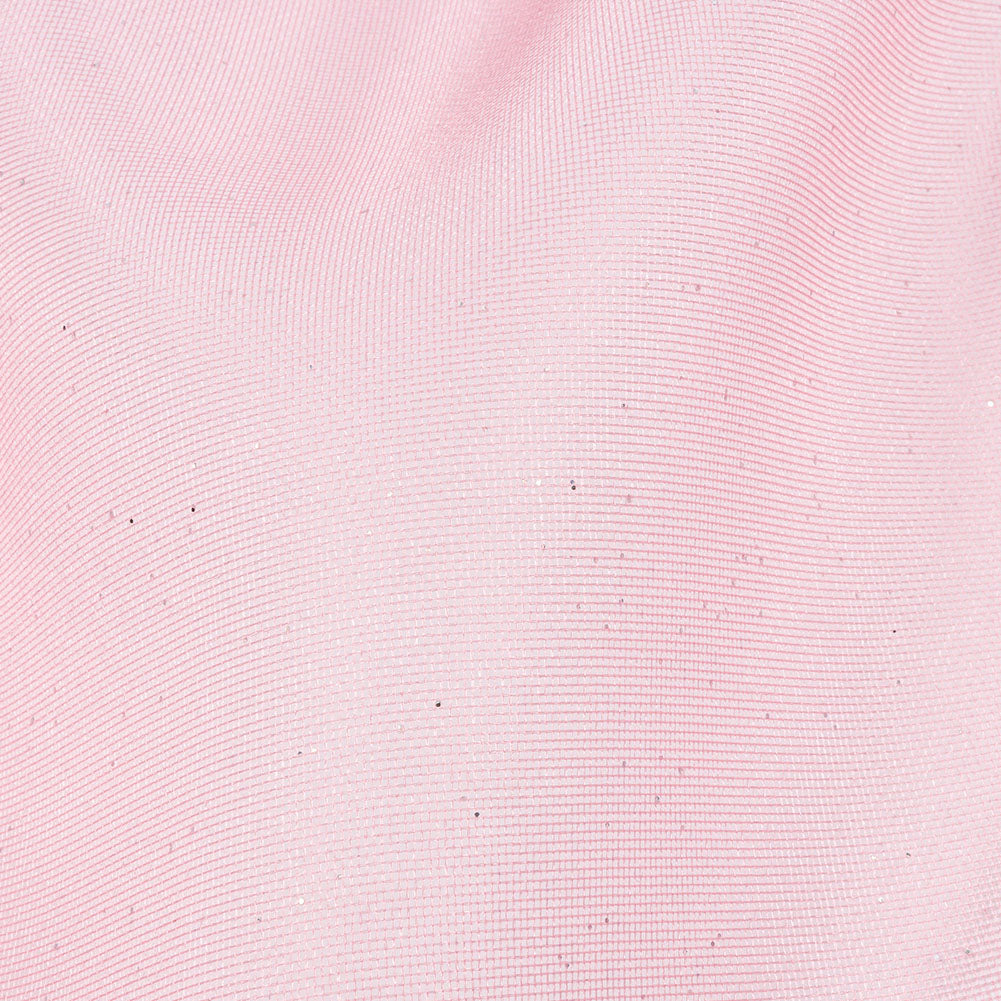 Polyester Mesh Organza with Silver Glitter - Bubblegum - Starlight Collection - Detail Polyester Mesh Organza with Silver Glitter - Bubblegum - Starlight Collection - Detail