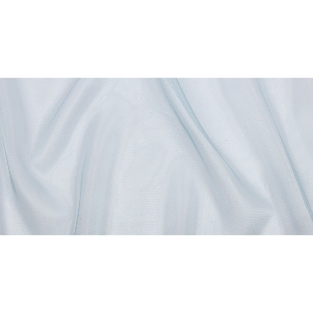 Polyester Mesh Organza with Silver Glitter - Sky Blue - Starlight Collection - Full Polyester Mesh Organza with Silver Glitter - Sky Blue - Starlight Collection - Full