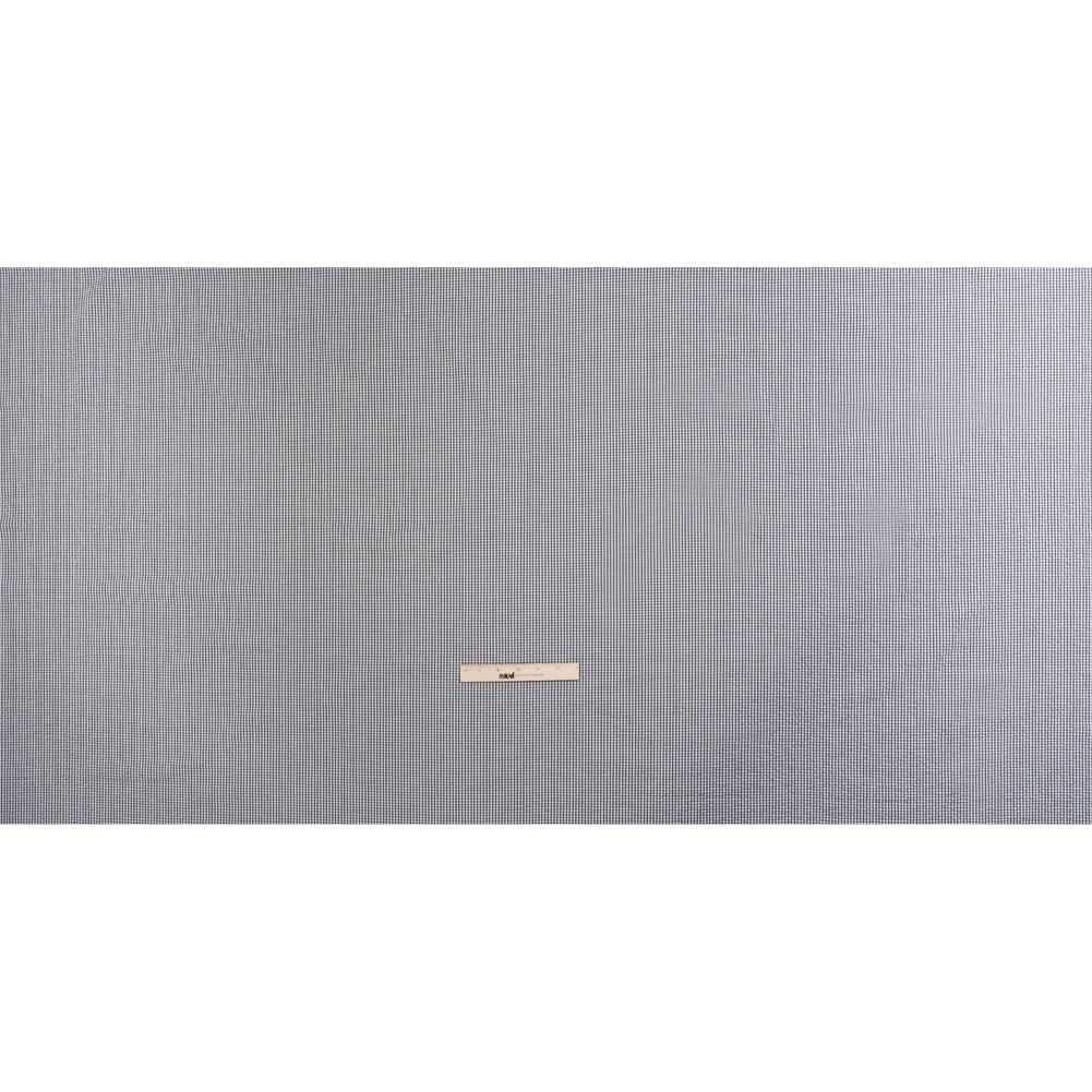 Polyester and Cotton Seersucker - Black and White Checks - Wylie Collection Polyester and Cotton Seersucker - Black and White Checks - Wylie Collection