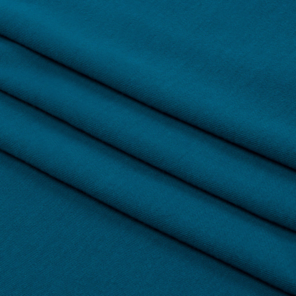 Teal Recycled Polyester Interlock Knit Folded Teal Recycled Polyester Interlock Knit Folded