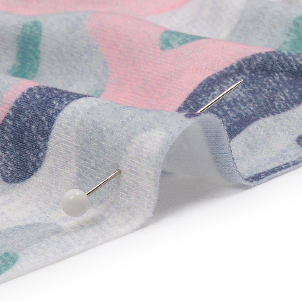 Gray, Green and Pink Camouflage Recycled Polyester Interlock Knit Detail Gray, Green and Pink Camouflage Recycled Polyester Interlock Knit Detail