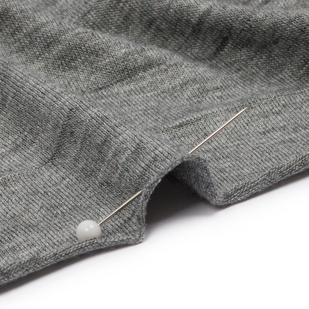 Heathered Gray Stretch Rayon Jersey Detail Heathered Gray Stretch Rayon Jersey Detail