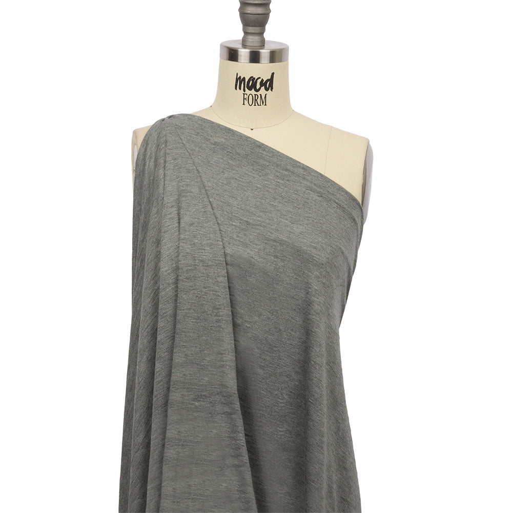 Heathered Gray Stretch Rayon Jersey Drape Heathered Gray Stretch Rayon Jersey Drape
