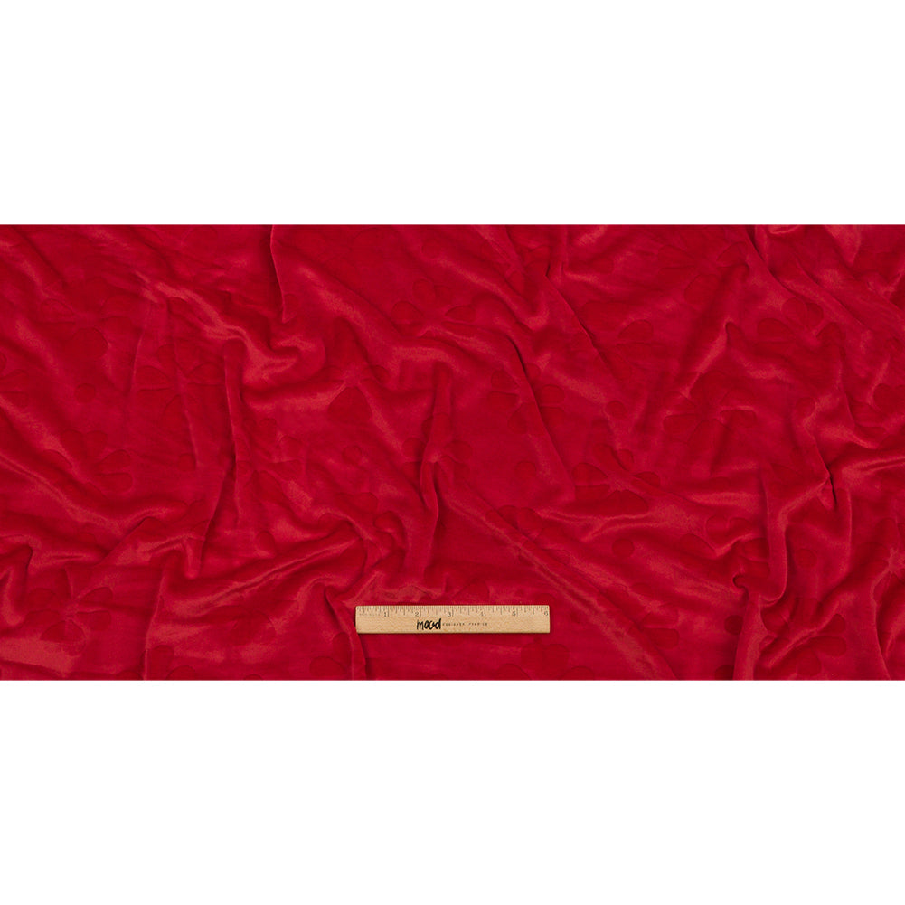 Red Floral Embossed Stretch Polyester Minky Full Red Floral Embossed Stretch Polyester Minky Full