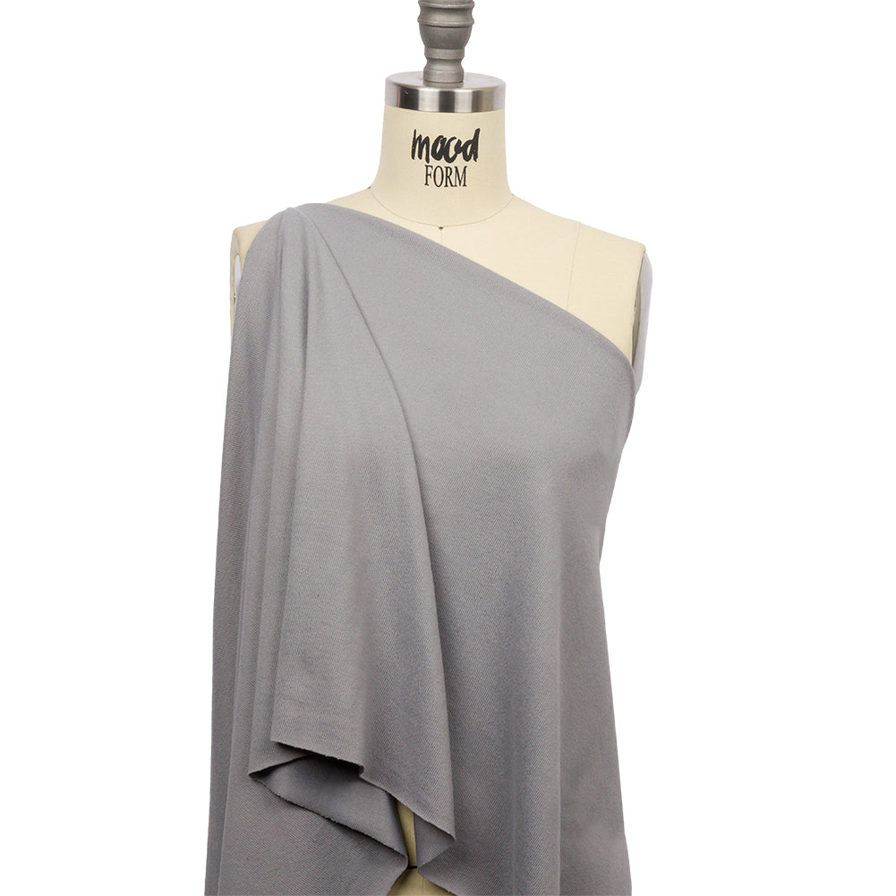Silver Cozy Stretch Polyester Sweater Knit Drape Silver Cozy Stretch Polyester Sweater Knit Drape