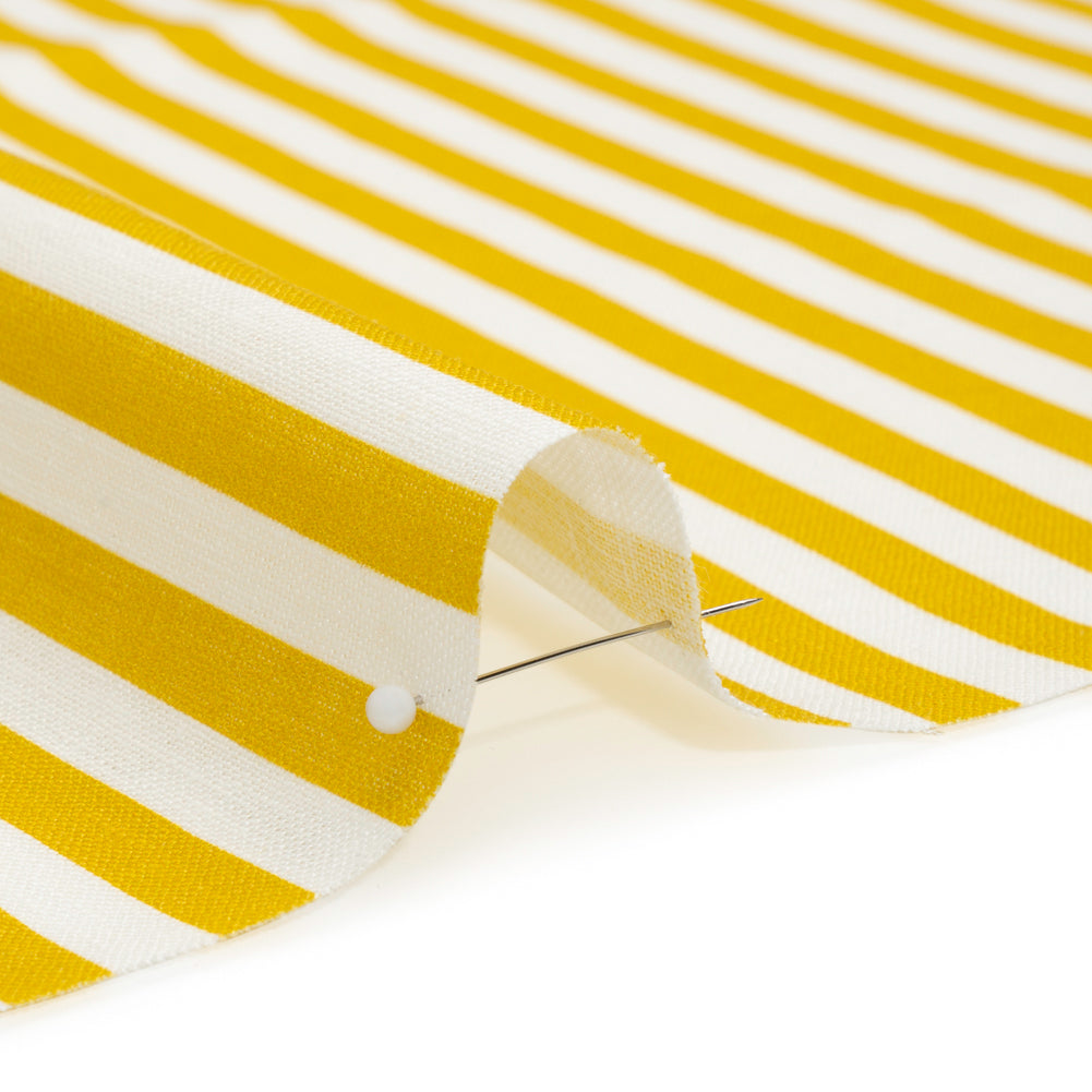 Medium Weight Linen Woven - Citrus Yellow Stripes - Lydia Collection Detail Medium Weight Linen Woven - Citrus Yellow Stripes - Lydia Collection Detail