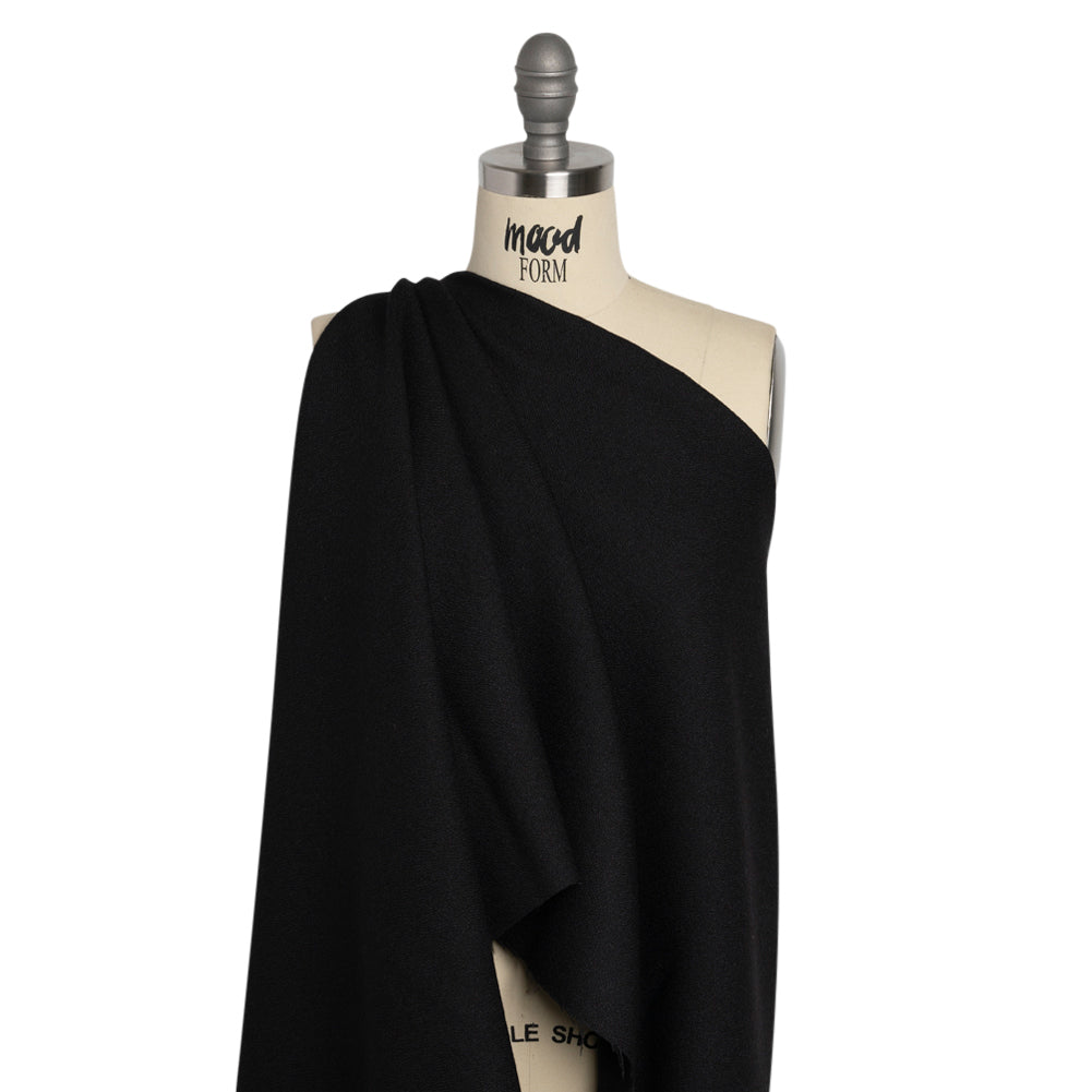 Black Heavy Wool Crepe Drape Black Heavy Wool Crepe Drape