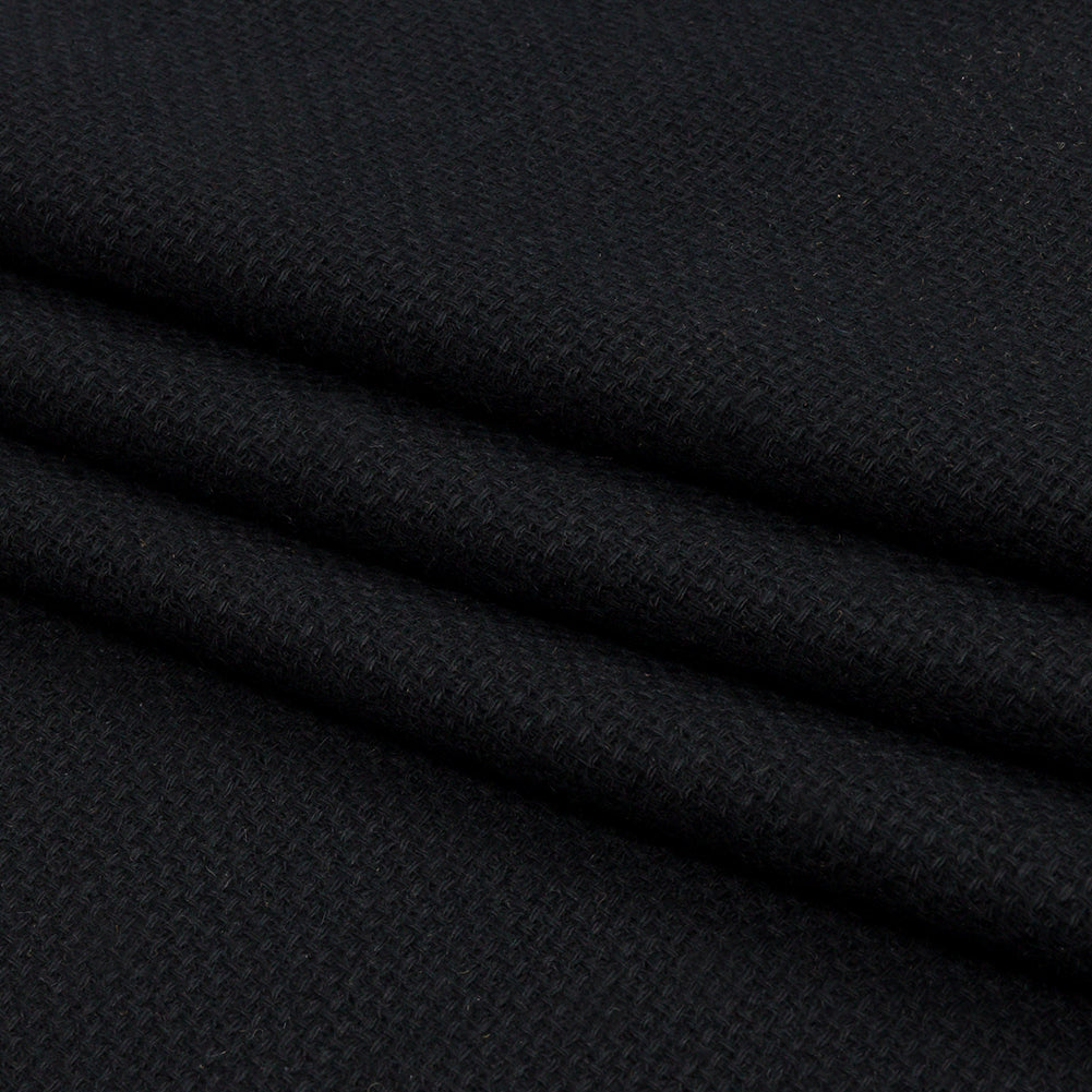 Black Wool Basketwoven Folded Black Wool Basketwoven Folded
