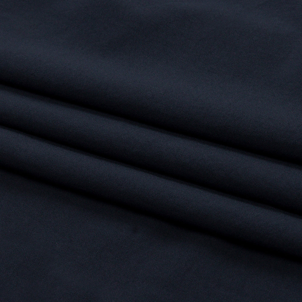 Muted Navy Stretch Polyester Crepe de Chine Folded Muted Navy Stretch Polyester Crepe de Chine Folded