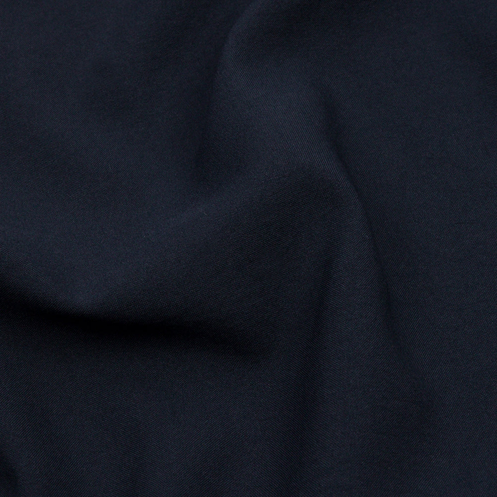 Muted Navy Stretch Polyester Crepe de Chine Detail Muted Navy Stretch Polyester Crepe de Chine Detail
