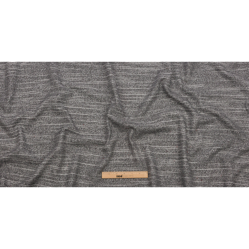 Black, White and Silver Metallic Polyester Tweed Full Black, White and Silver Metallic Polyester Tweed Full