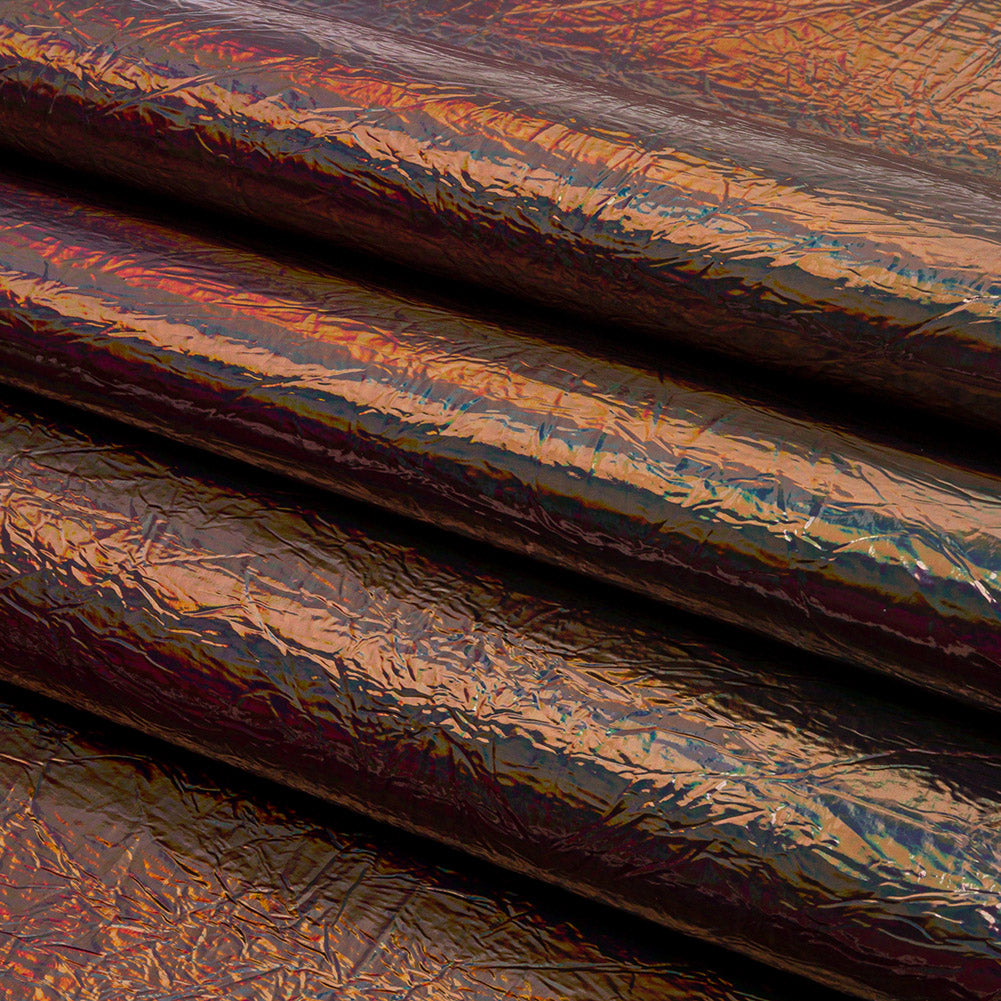 Crinkled Mirror Vinyl with Fabric Backing - Holographic Gray - Ingot Collection Crinkled Mirror Vinyl with Fabric Backing - Holographic Gray - Ingot Collection