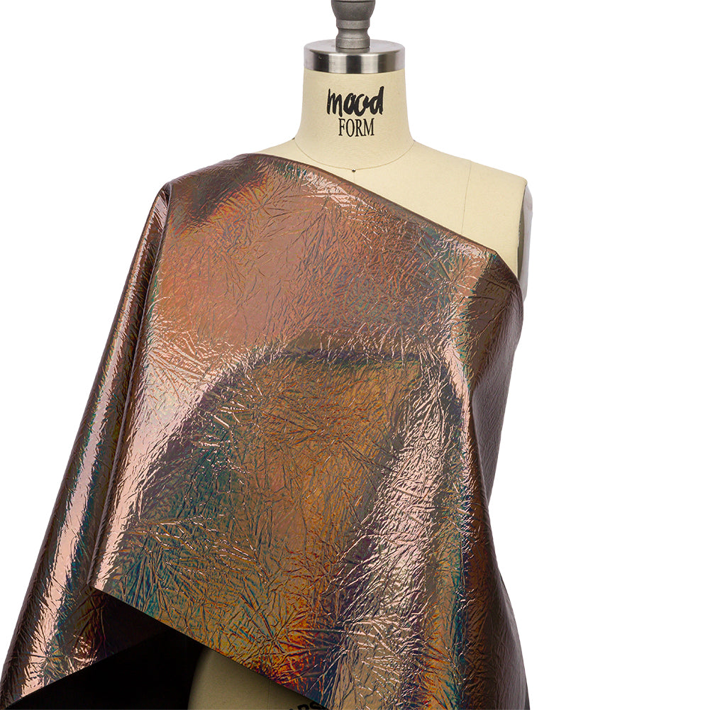 Crinkled Mirror Vinyl with Fabric Backing - Holographic Gray - Ingot Collection Crinkled Mirror Vinyl with Fabric Backing - Holographic Gray - Ingot Collection