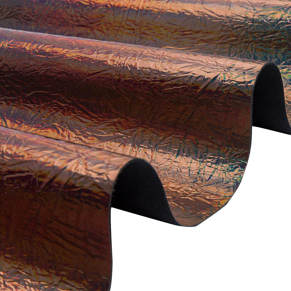 Crinkled Mirror Vinyl with Fabric Backing - Holographic Gray - Ingot Collection Crinkled Mirror Vinyl with Fabric Backing - Holographic Gray - Ingot Collection