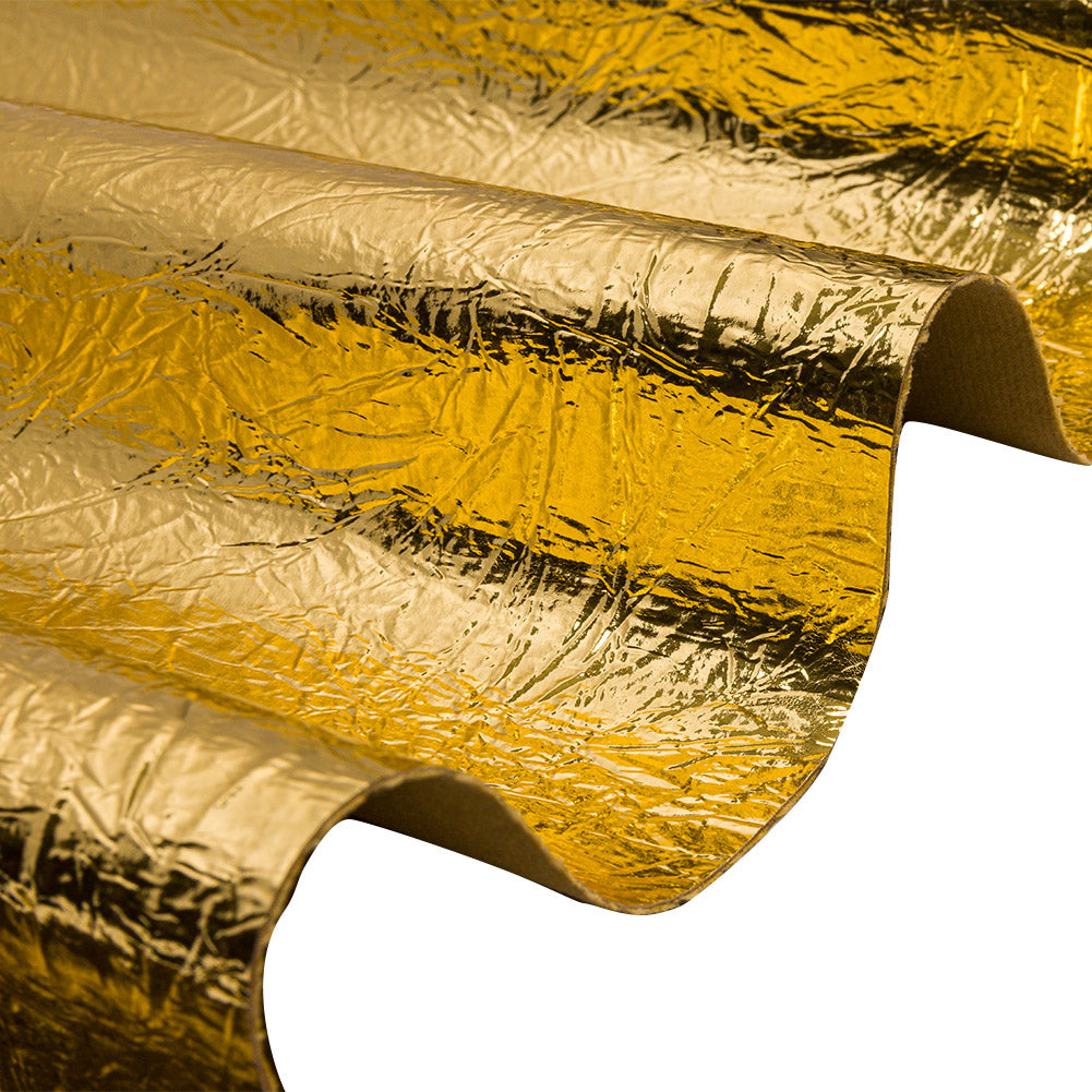 Crinkled Mirror Vinyl with Fabric Backing - Gold - Ingot Collection Crinkled Mirror Vinyl with Fabric Backing - Gold - Ingot Collection