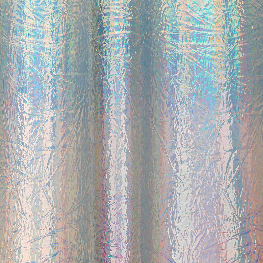 Crinkled Mirror Vinyl with Fabric Backing - Holographic Silver - Ingot Collection Crinkled Mirror Vinyl with Fabric Backing - Holographic Silver - Ingot Collection