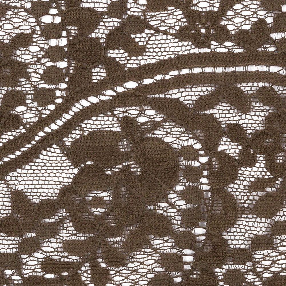 Famous NYC Designer Dark Olive Flowering Leafy Vine Lace Trim with Scalloped Edges - 5" Detail Famous NYC Designer Dark Olive Flowering Leafy Vine Lace Trim with Scalloped Edges - 5" Detail