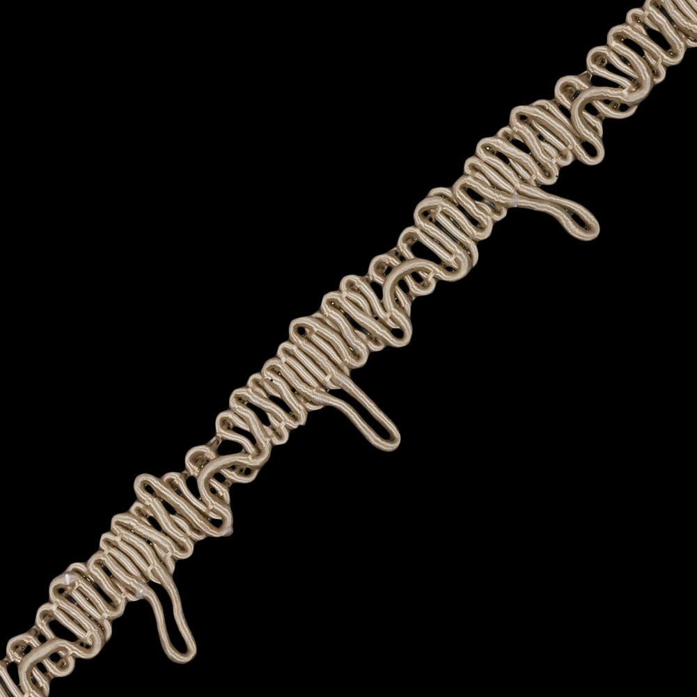 Famous NYC Designer Beige Button Loop Gimp Braided Trim - 0.75" Detail Famous NYC Designer Beige Button Loop Gimp Braided Trim - 0.75" Detail