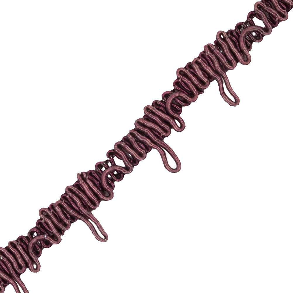 Famous NYC Designer Plum Wine Button Loop Gimp Braided Trim - 0.75" Detail Famous NYC Designer Plum Wine Button Loop Gimp Braided Trim - 0.75" Detail