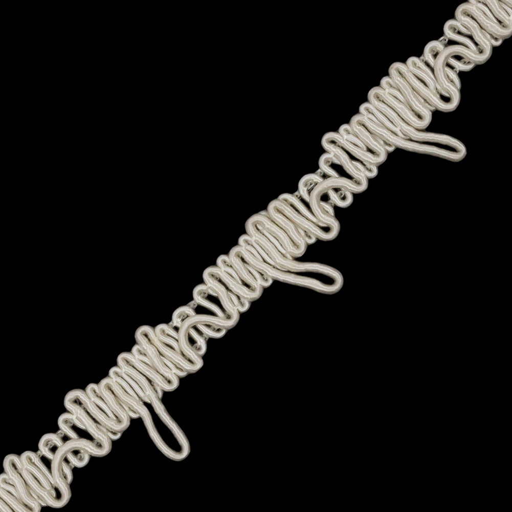 Famous NYC Designer Ivory Button Loop Gimp Braided Trim - 0.75" Detail Famous NYC Designer Ivory Button Loop Gimp Braided Trim - 0.75" Detail