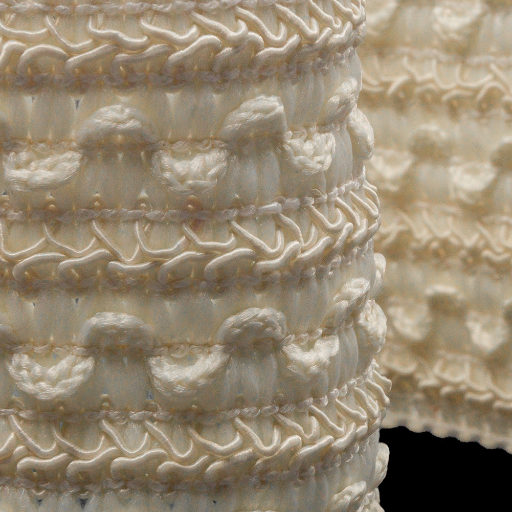 Famous NYC Designer Eggshell Waves Stretch Braided Trim - 2.75" Detail Famous NYC Designer Eggshell Waves Stretch Braided Trim - 2.75" Detail