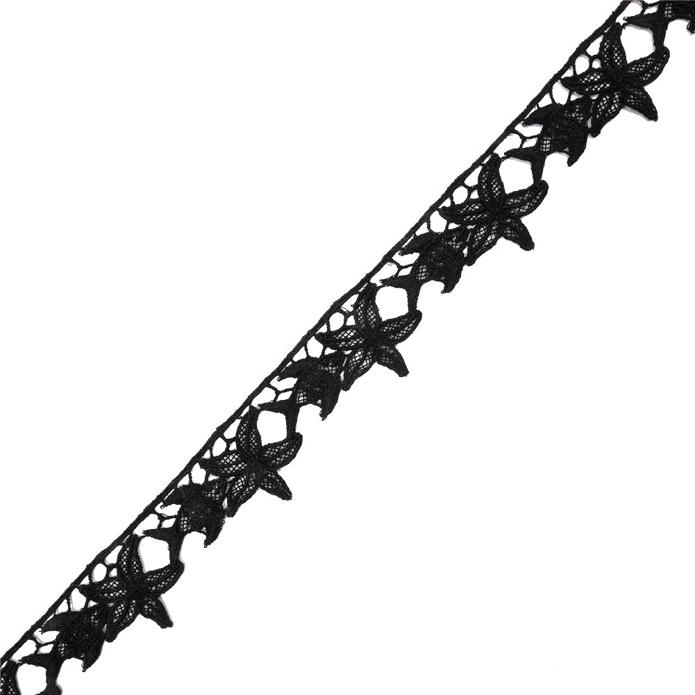 Black Starfish and Minnow Venise Lace Trim - 1.25" Black Starfish and Minnow Venise Lace Trim - 1.25"