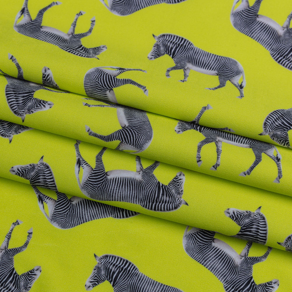Compression Swimwear Tricot, UV Protective with Aloe Vera Microcapsules - Neon Lemon Zebras - Caye Collection Folded Compression Swimwear Tricot, UV Protective with Aloe Vera Microcapsules - Neon Lemon Zebras - Caye Collection Folded