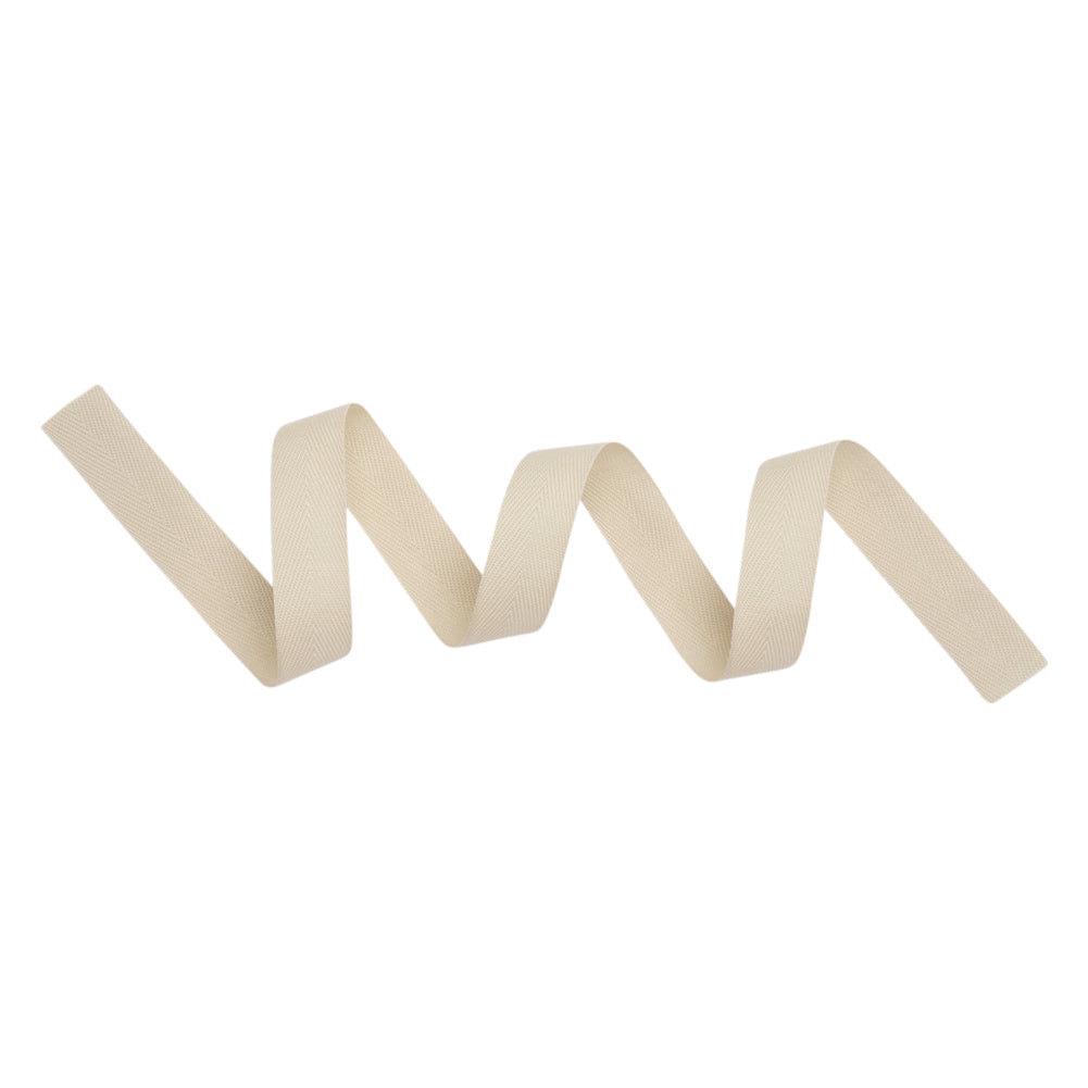 Tilly Khaki Herringbone Cotton Twill Tape - 15mm Detail Tilly Khaki Herringbone Cotton Twill Tape - 15mm Detail