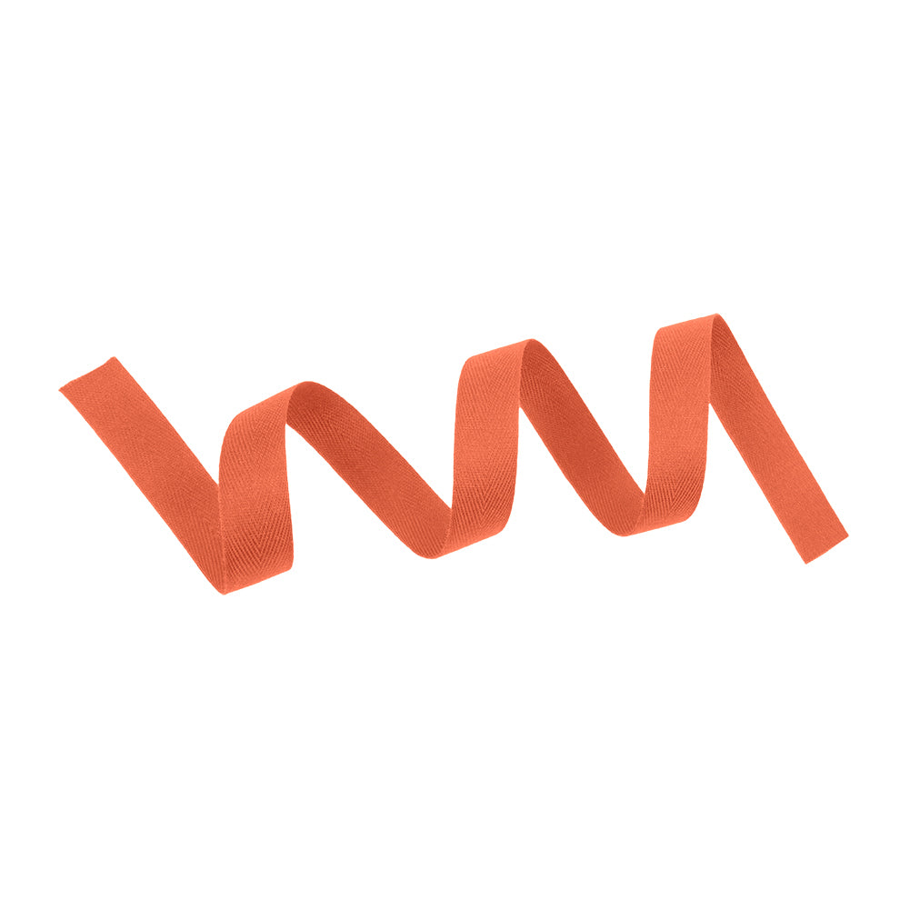 Tilly Spicy Chestnut Herringbone Cotton Twill Tape - 15mm Detail Tilly Spicy Chestnut Herringbone Cotton Twill Tape - 15mm Detail