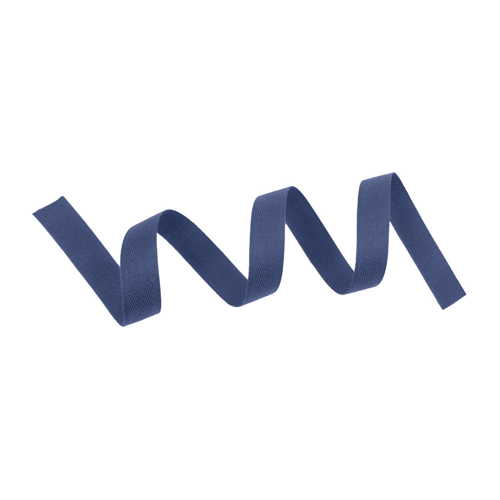 Tilly Purple Navy Herringbone Cotton Twill Tape - 15mm Detail Tilly Purple Navy Herringbone Cotton Twill Tape - 15mm Detail