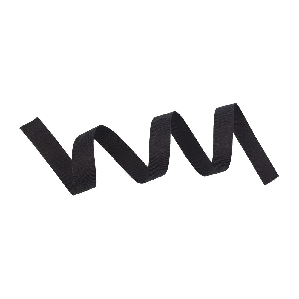 Tilly Caviar Herringbone Cotton Twill Tape - 15mm Detail Tilly Caviar Herringbone Cotton Twill Tape - 15mm Detail