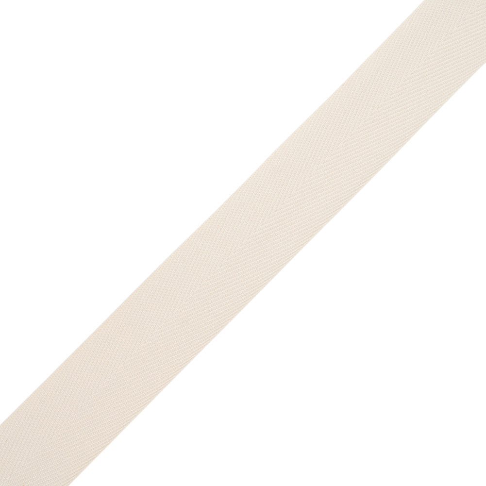 Tilly Ivory Pearl Herringbone Cotton Twill Tape - 20mm Tilly Ivory Pearl Herringbone Cotton Twill Tape - 20mm
