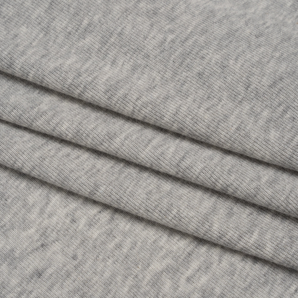 Cotton and Modal 1x1 Rib Knit - Heathered Light Gray Folded Cotton and Modal 1x1 Rib Knit - Heathered Light Gray Folded