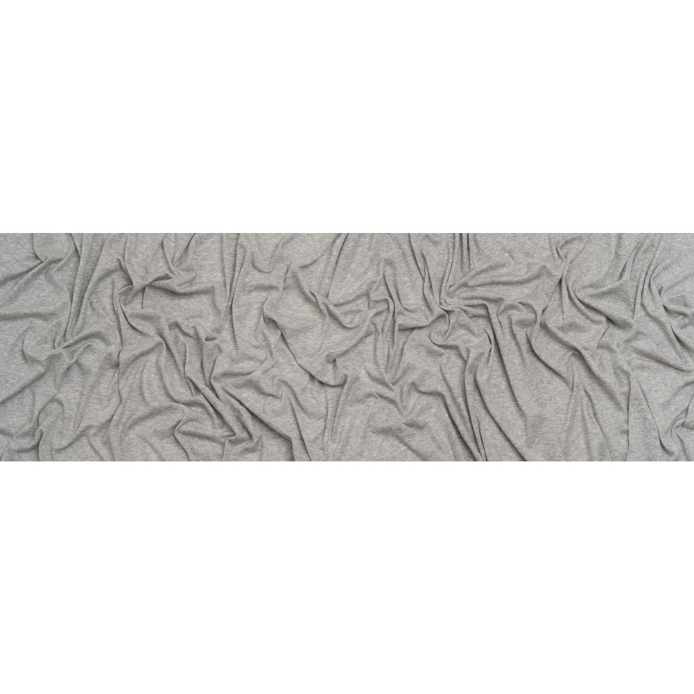 Cotton and Modal 1x1 Rib Knit - Heathered Light Gray Full Cotton and Modal 1x1 Rib Knit - Heathered Light Gray Full