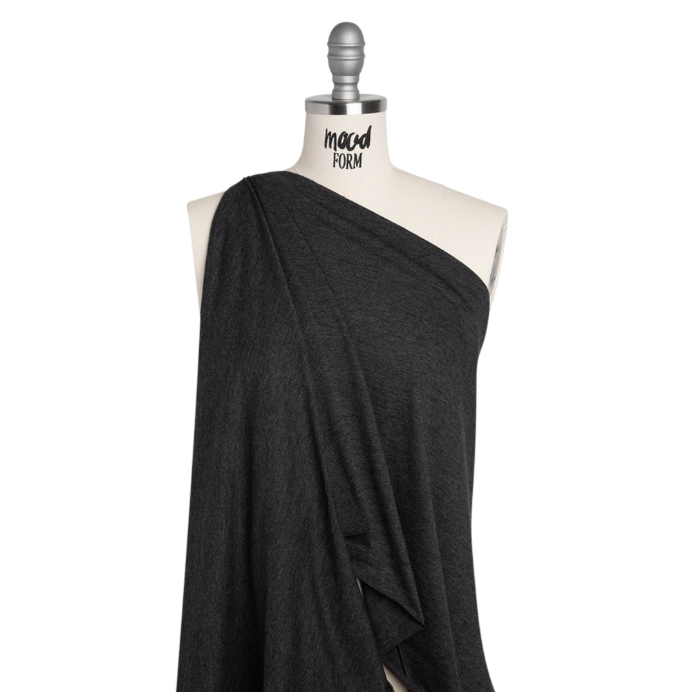 Cotton and Modal Jersey - Heathered Dark Gray Drape Cotton and Modal Jersey - Heathered Dark Gray Drape