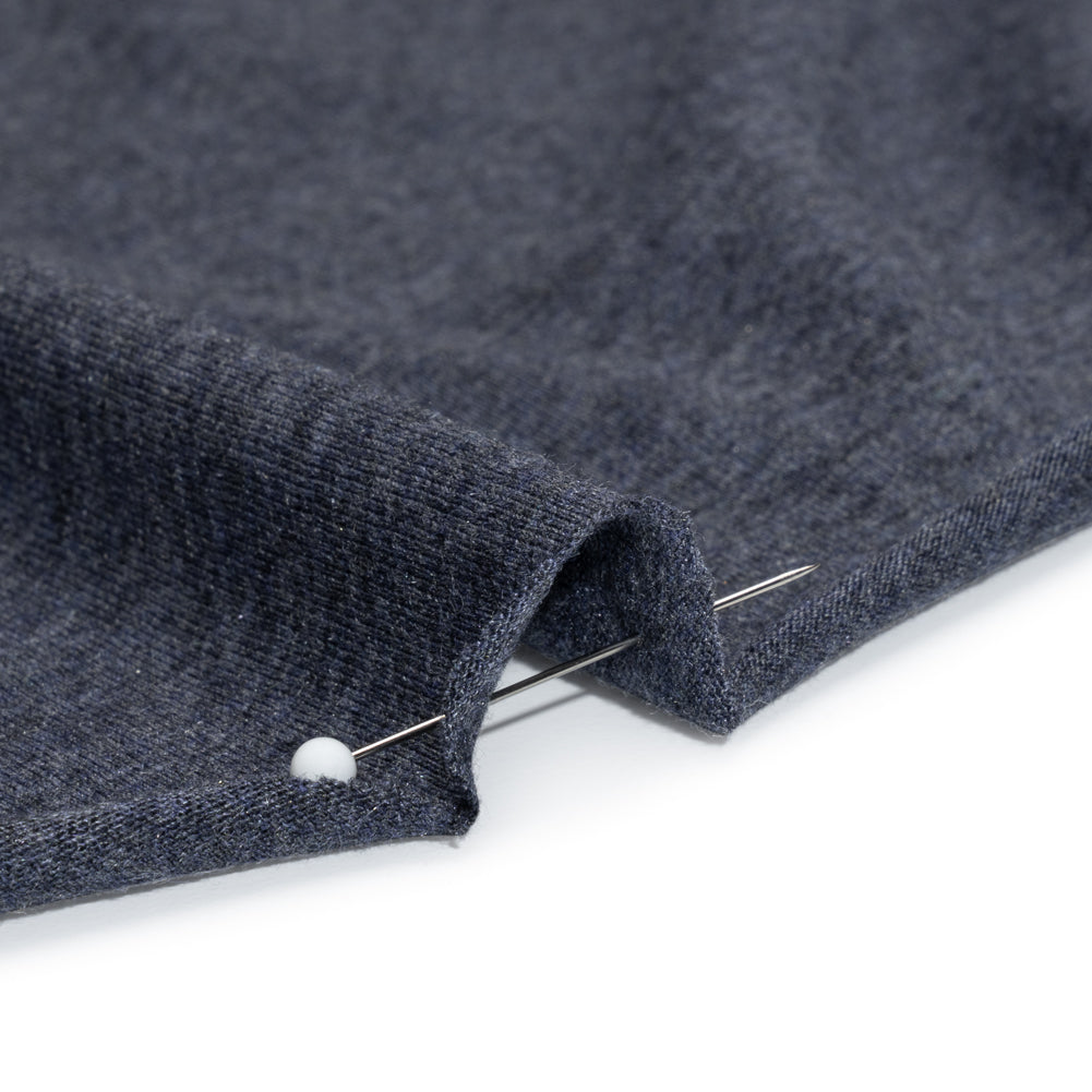 Cotton and Modal Jersey - Heathered Navy Blue Detail Cotton and Modal Jersey - Heathered Navy Blue Detail
