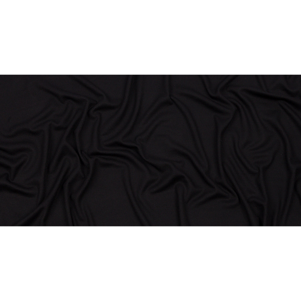 Black Rayon and Polyester Waffle Knit Full Black Rayon and Polyester Waffle Knit Full