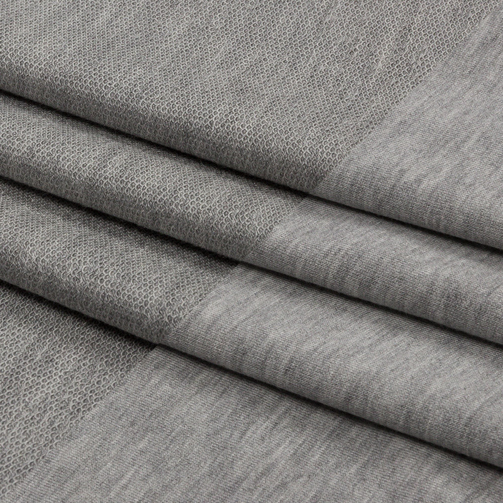 Heathered Light Gray Stretch Rayon French Terry Folded Heathered Light Gray Stretch Rayon French Terry Folded